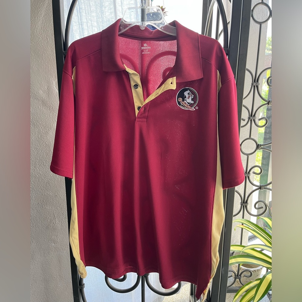 Florida State University, Garnet and Gold Polo Shirt Casual Athletic Style